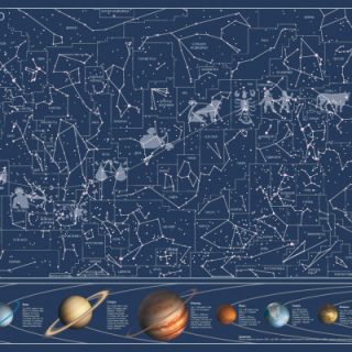 Карта звёздного неба (светящаяся в темноте)