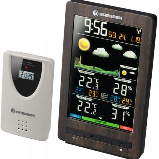 Метеостанция Bresser ClimaTemp WS с цветным дисплеем, в корпусе под дерево