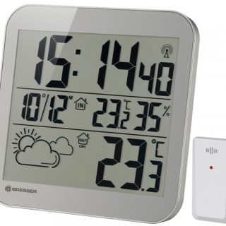 Часы настенные Bresser MyTime LCD, серебристые