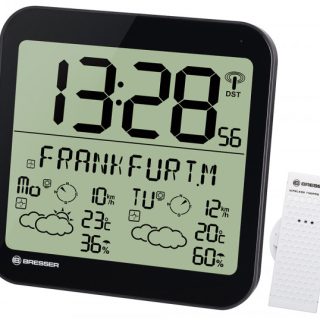 Часы настенные Bresser MyTime Meteotime LCD, черные