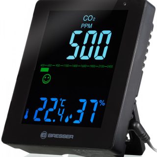 Гигрометр Bresser Air Quality Smile с датчиком CO2, черный