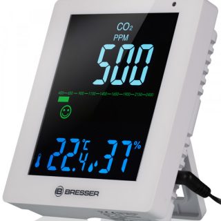 Гигрометр Bresser Air Quality Smile с датчиком CO2, белый