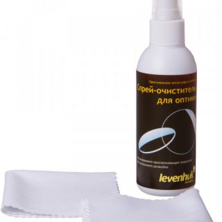 Набор для ухода за оптикой Levenhuk (2 салфетки 15x15 см, спрей 95 мл)